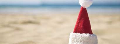 Santa Hat On Beach-410-150