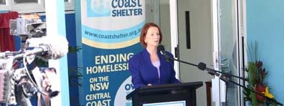 Julia Gillard opens Coast Shelter
