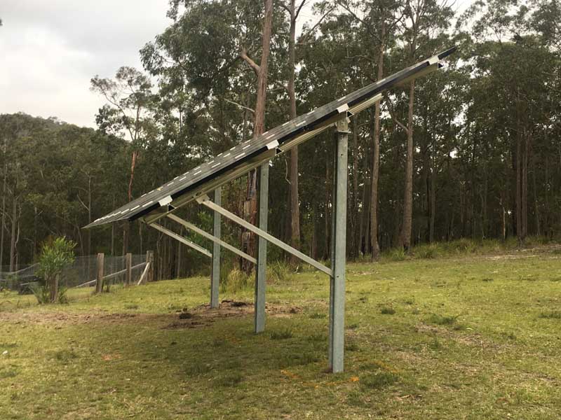 Pitched, Ground Mounted Off Grid Solar Power System, Booral NSW Pitched, Ground Mounted Off Grid Solar Power System in Booral NSW